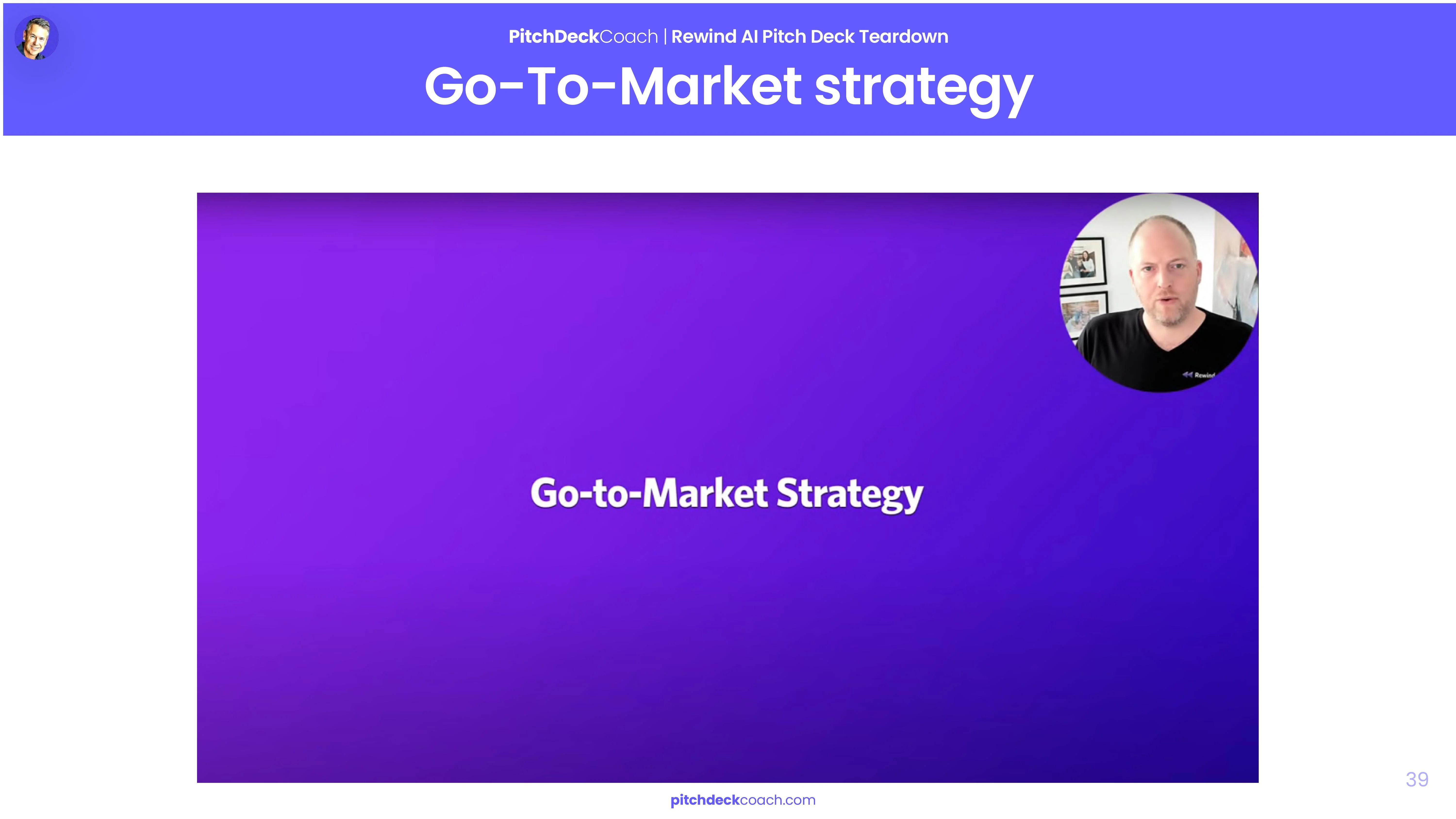 Rewind Pitch Deck Template — Go-To-Market Strategy Slide