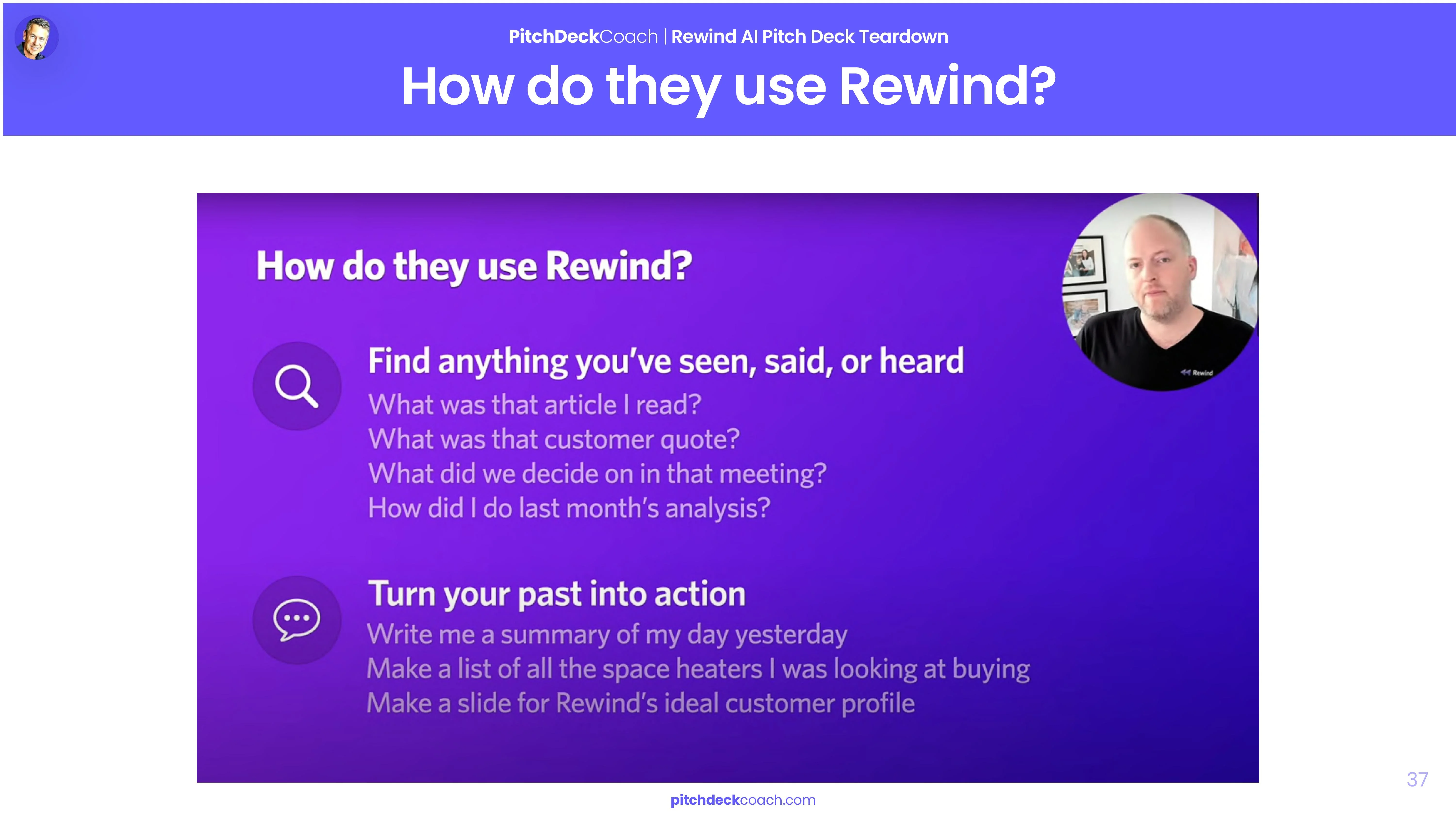 Rewind Pitch Deck Template — How Do They Use Rewind Slide