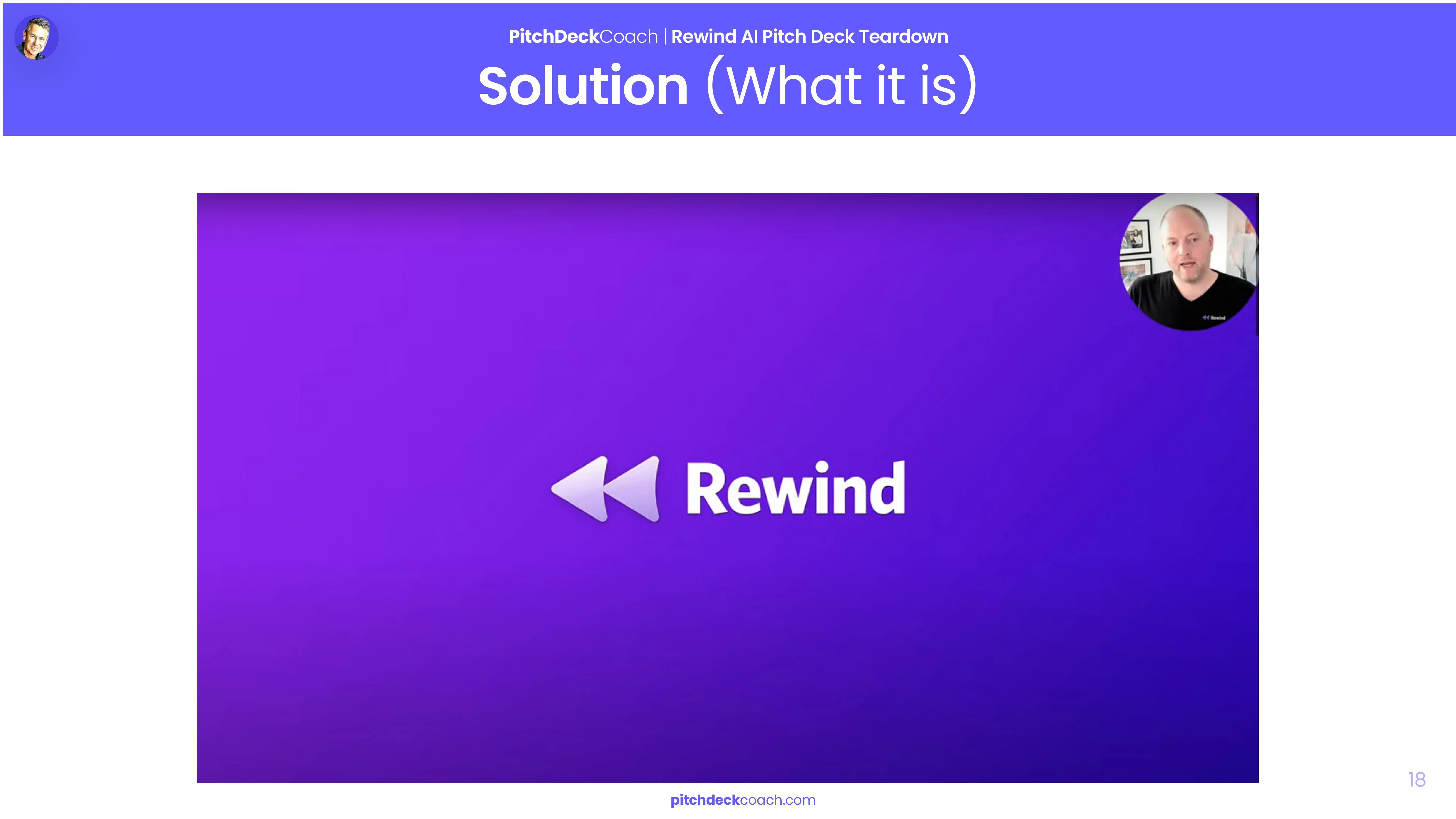 Rewind Pitch Deck Template — Solution Slide (What it is) 1